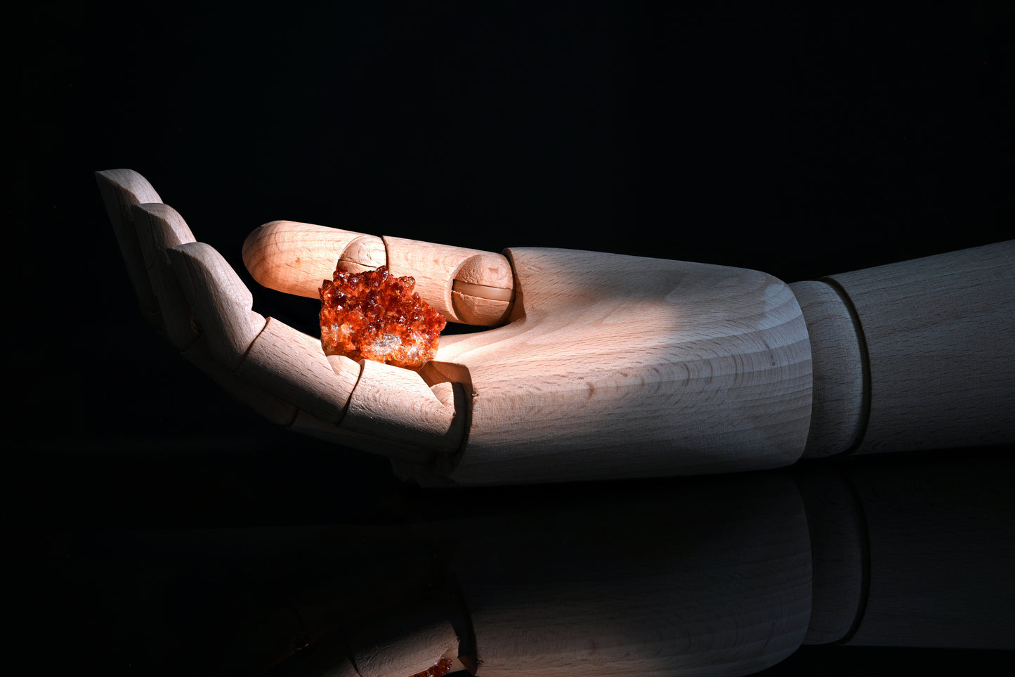 Hand of Abundance: Citrine Crystal Energy. Digital picture.