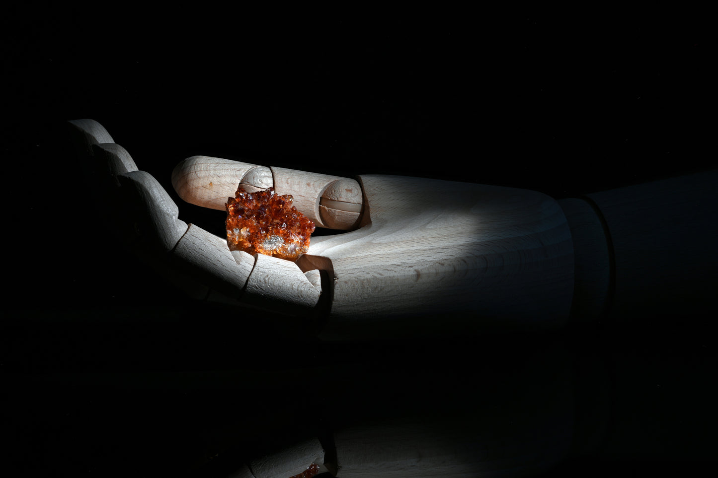 Hand of Abundance: Citrine Crystal Energy.  Digital picture.