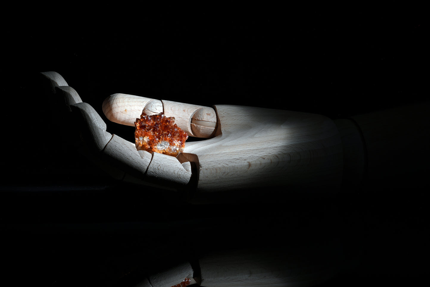 Hand of Abundance: Citrine Crystal Energy.  Digital picture.