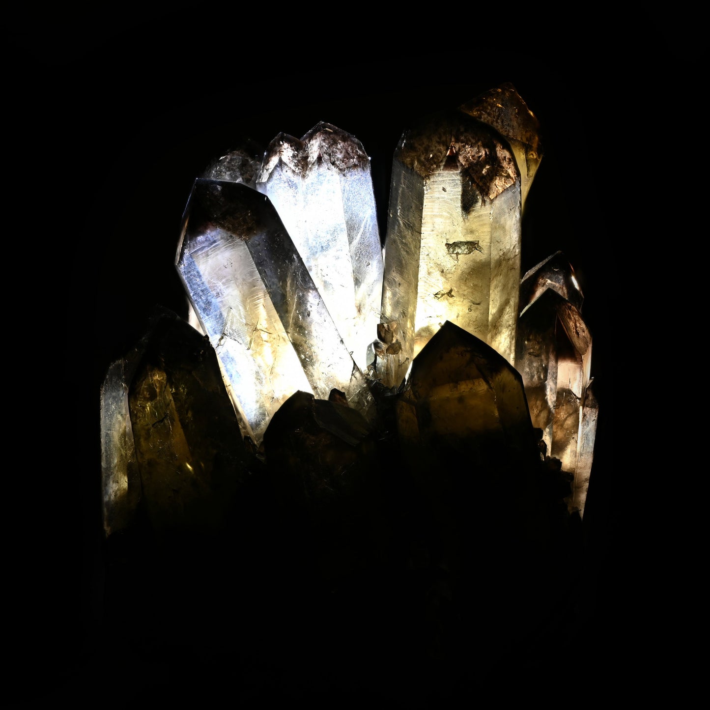 The Enigmatic Beauty of Black Phantom Quartz.. Digital poster.