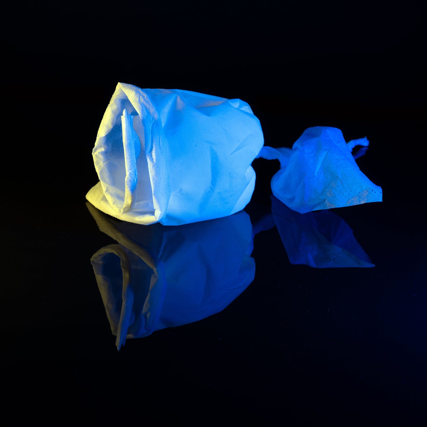 World of color. Yellow and blue. Rose. For Ukraine.  Handcrafted Tissue Paper Rose.  Digital picture.