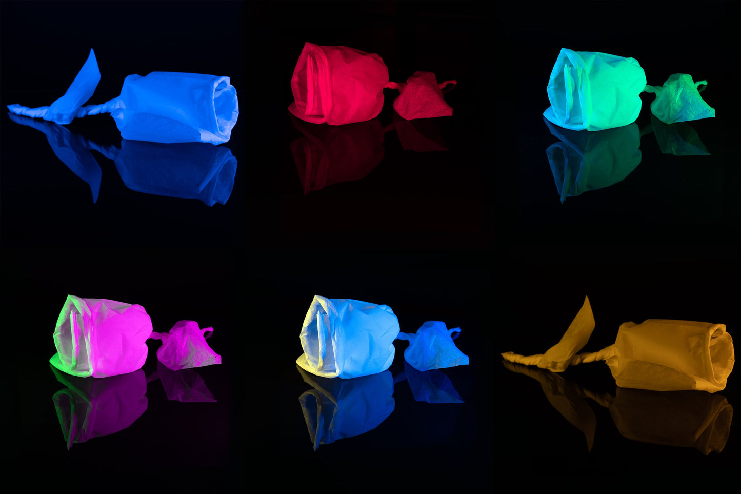 Funky Rainbow Roses on Black Background.  Digital picture.