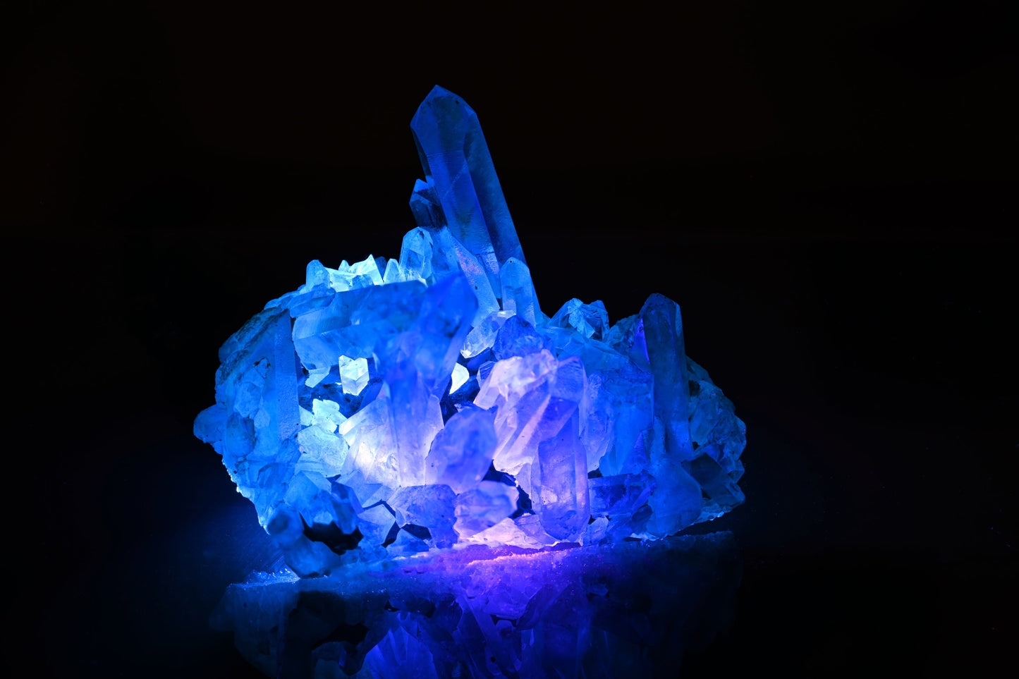 The Illumination of Sky Blue Flame Quartz.. Digital poster.