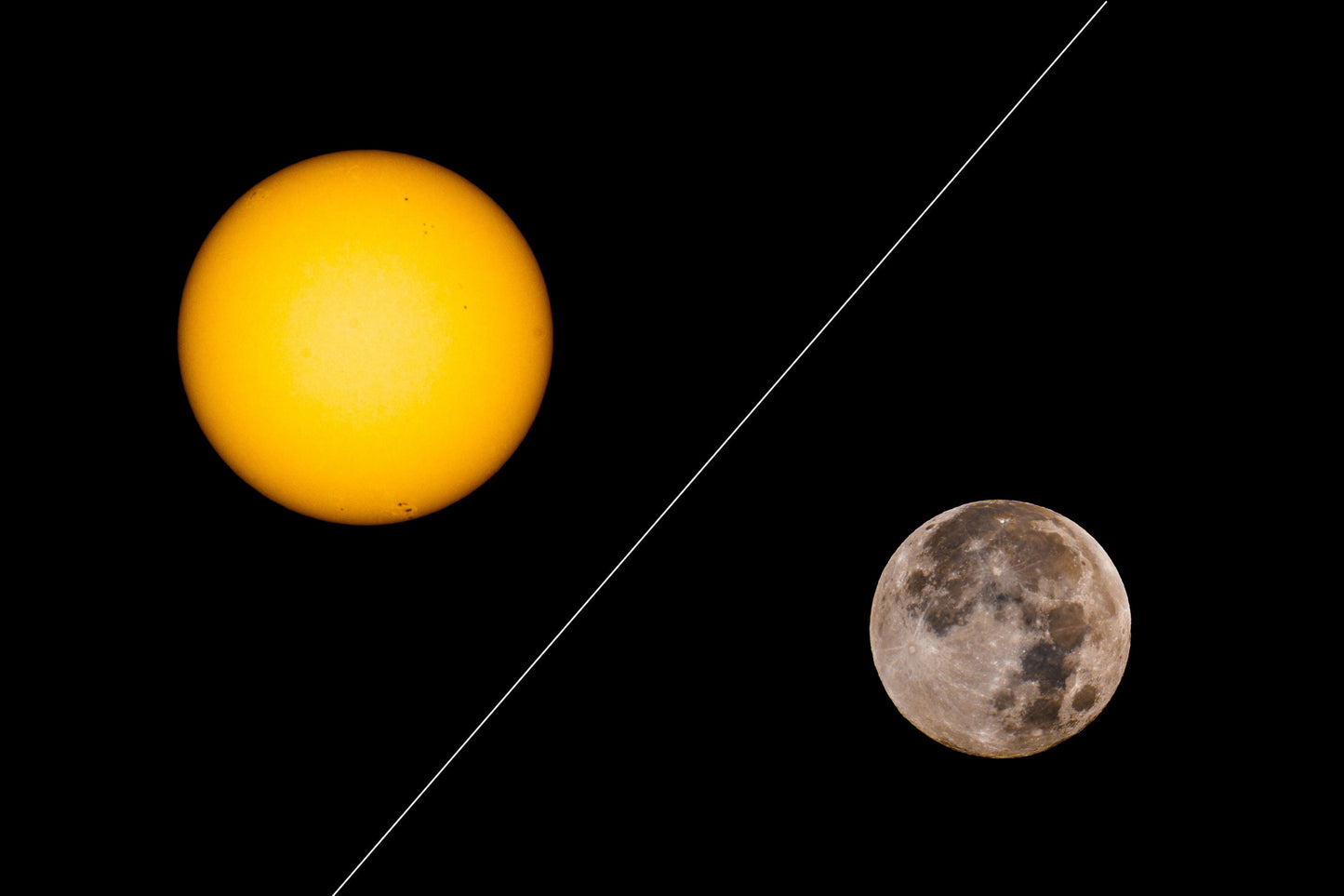 Sun and Moon: Eternal Dance on a Black Background. Digital poster.