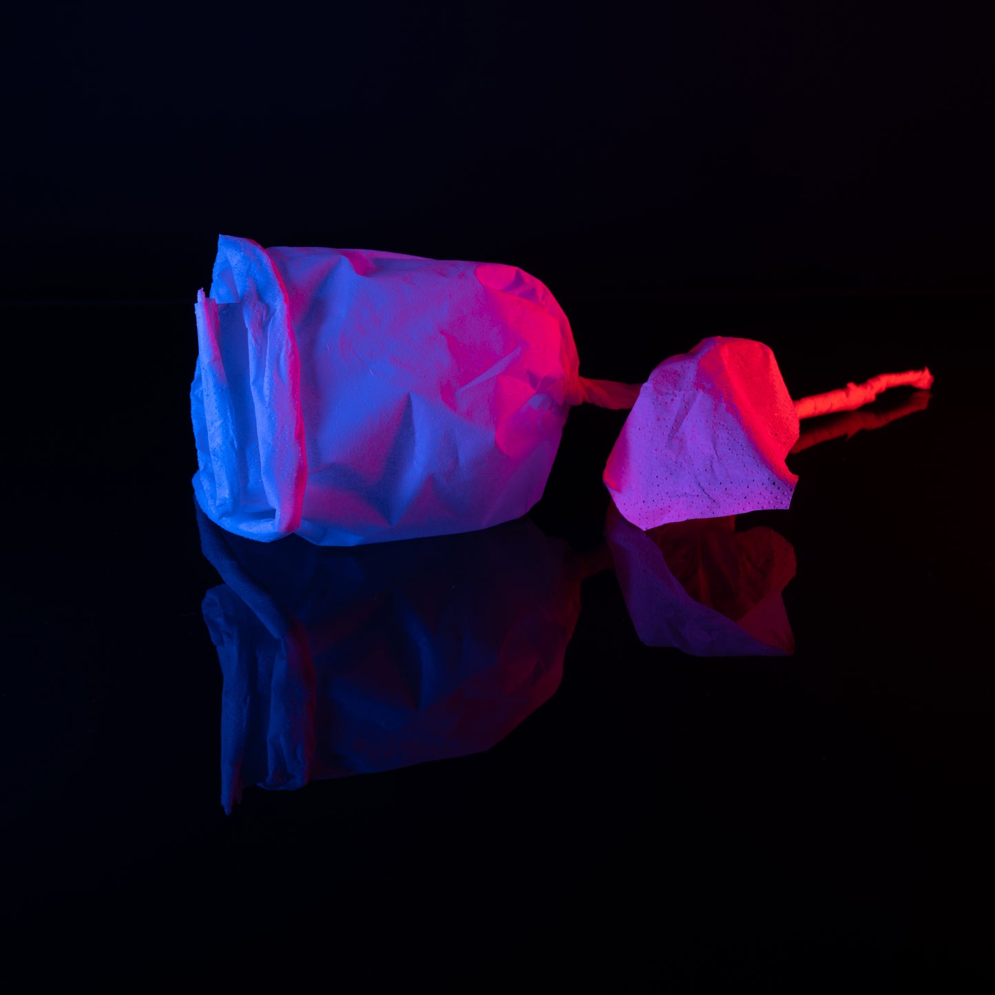 World of color. Blue and red. Rose. For Ukraine. Handcrafted Tissue Paper Rose. Digital poster.