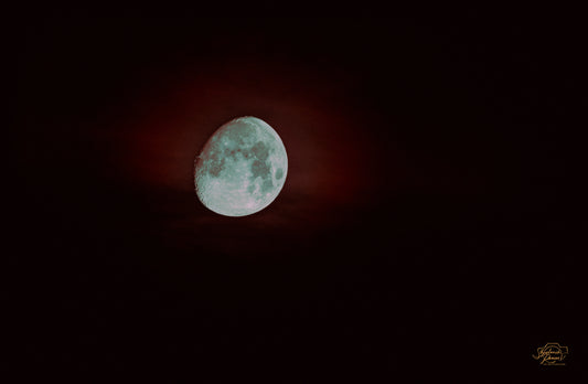 The Moon yesterday – 28 February 2026.  Digital ART. Digital picture.