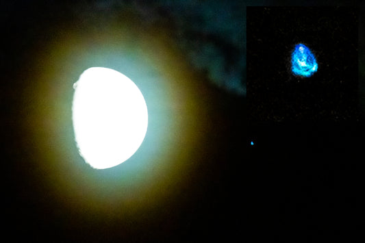 Mystical Energy: Luminous Cluster Near the Moon.