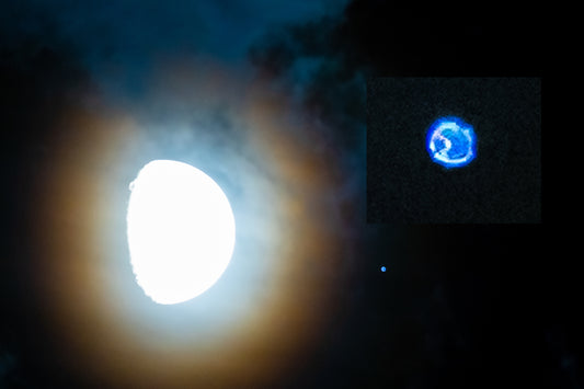 Mystical Energy: Luminous Cluster Near the Moon.