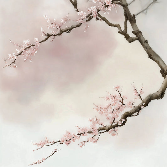 Sakura Blossoms: Delicate Watercolor Artwork. Digital poster.