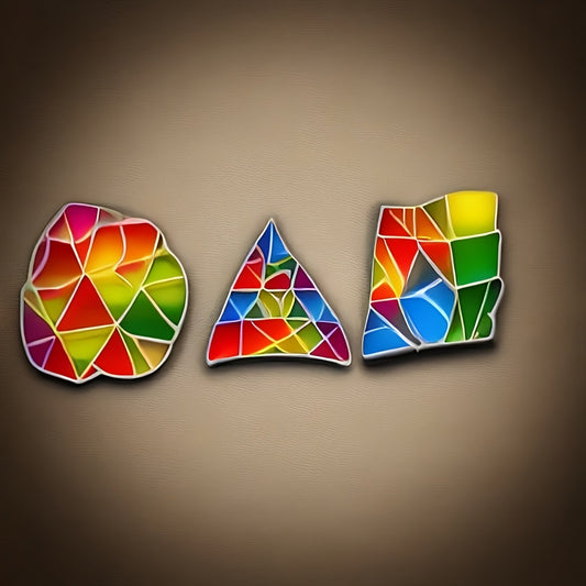 Geometric Fun: Circle Triangle Square Logo. Digital poster.