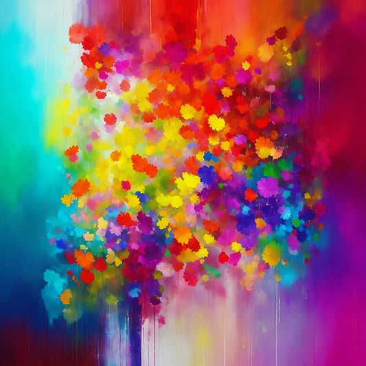 Harmony of Colors - AI Vibrant Painting. Digital poster.